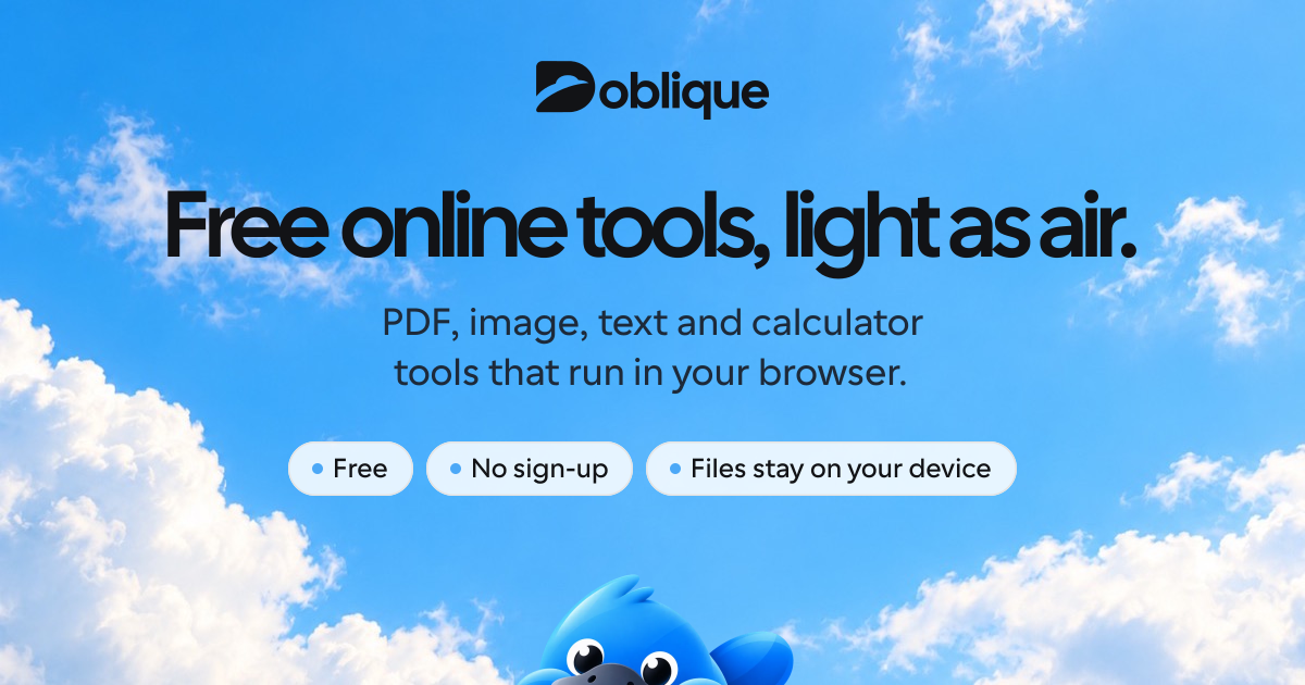 Doblique: Free Online Tools for PDF, Images and Calculators